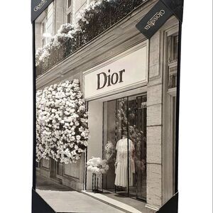 Glossista Embelished Art Dior Boutique Floral Vinyl Canvas Wall Decor